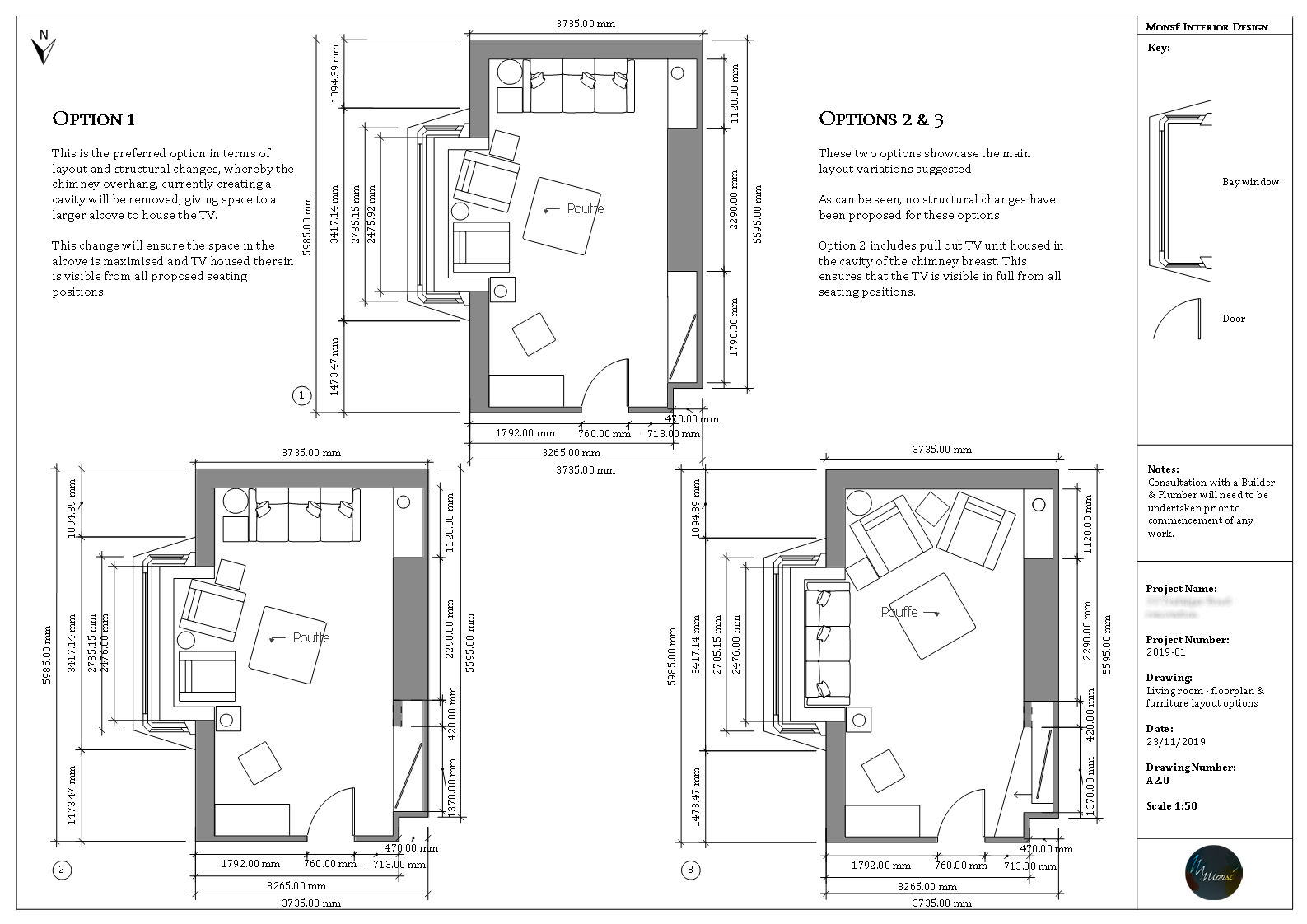 Living room – Floorplan & furniture layout options_anonymised