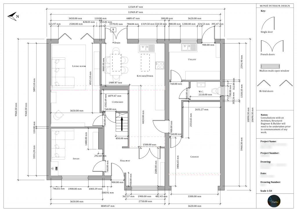 Sussex renovation & extension - ground floor extension & furniture layout