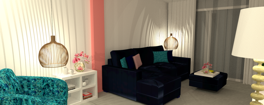 Living room render - main view