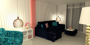 Living room render - main view